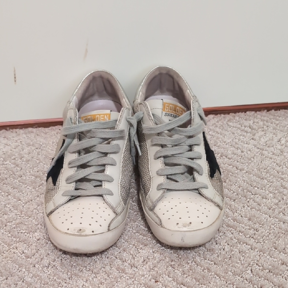 Authentic Golden Goose Superstars, In Grey And White, Size 39
